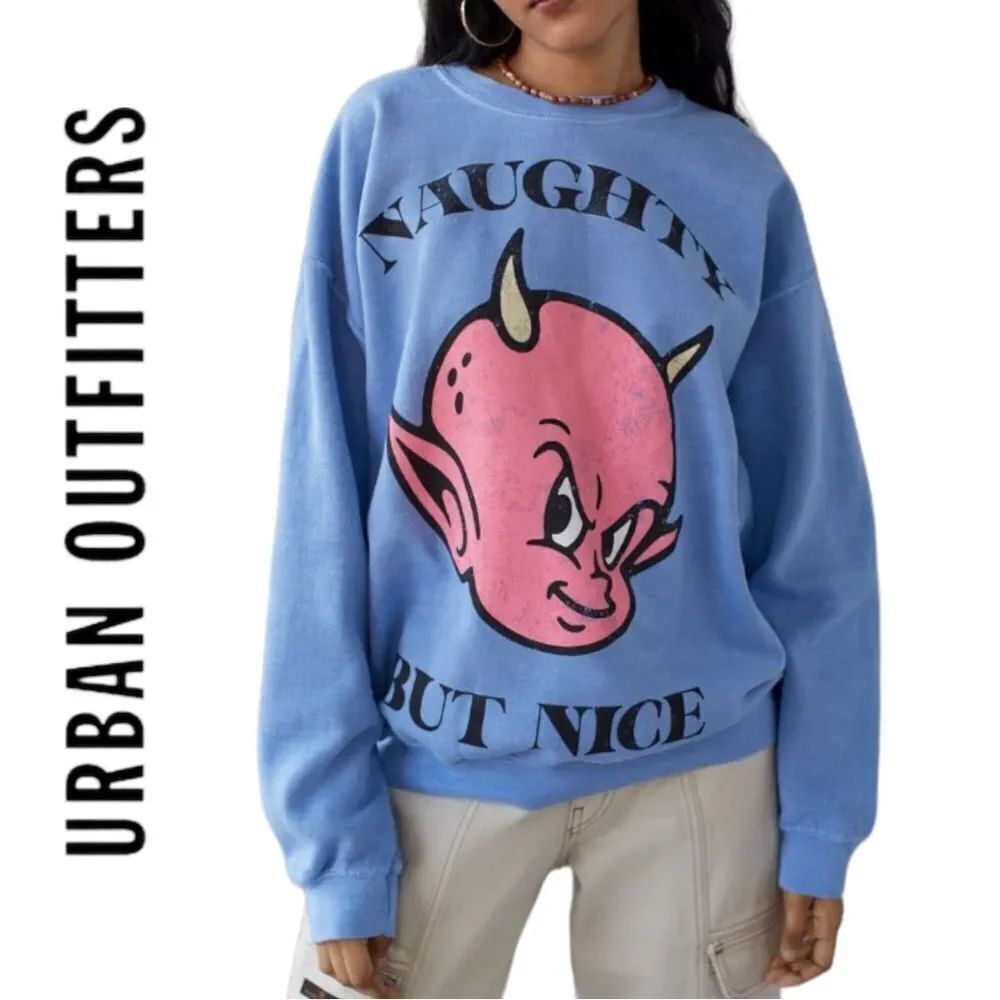 NEW Urban Outfitters UO Naughty But Nice Distressed Graphic Sweatshirt S